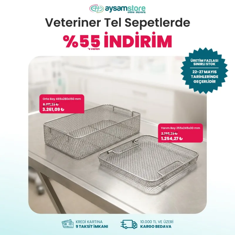 Aysam veteriner sterilizasyon tel sepetlerinde indirim